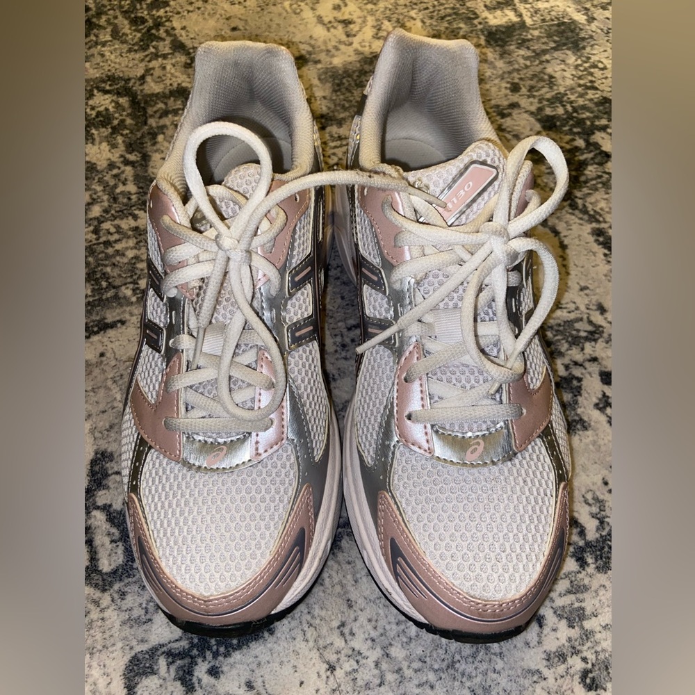ASICS Unisex White/ Neutral Pink Gel 1130 Sneakers Men’s 8.5, Women’s 10 - Picture 2 of 7